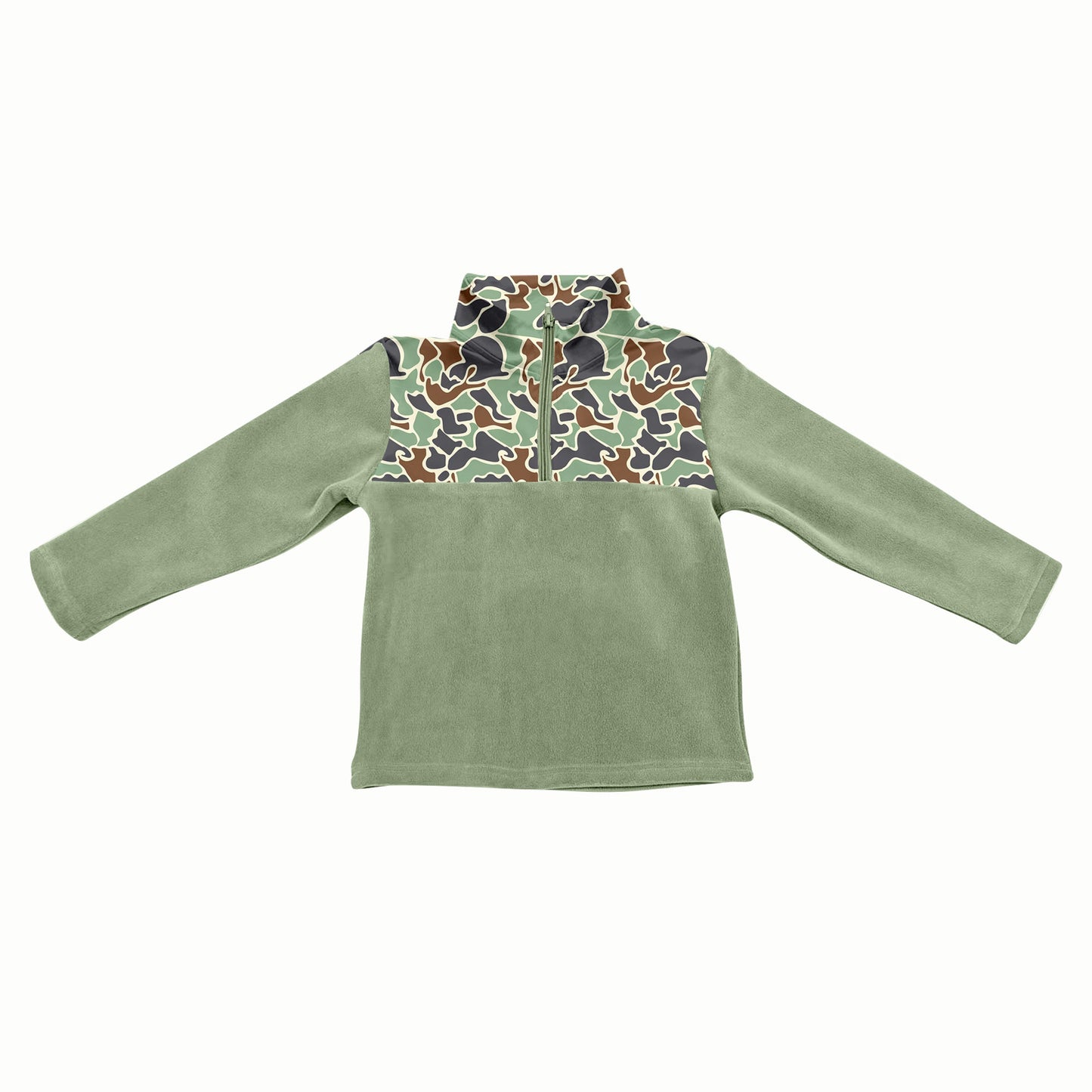 presale BT1308 Baby Boys Western Green Camo Zipper Pullovers Top  D 7.28