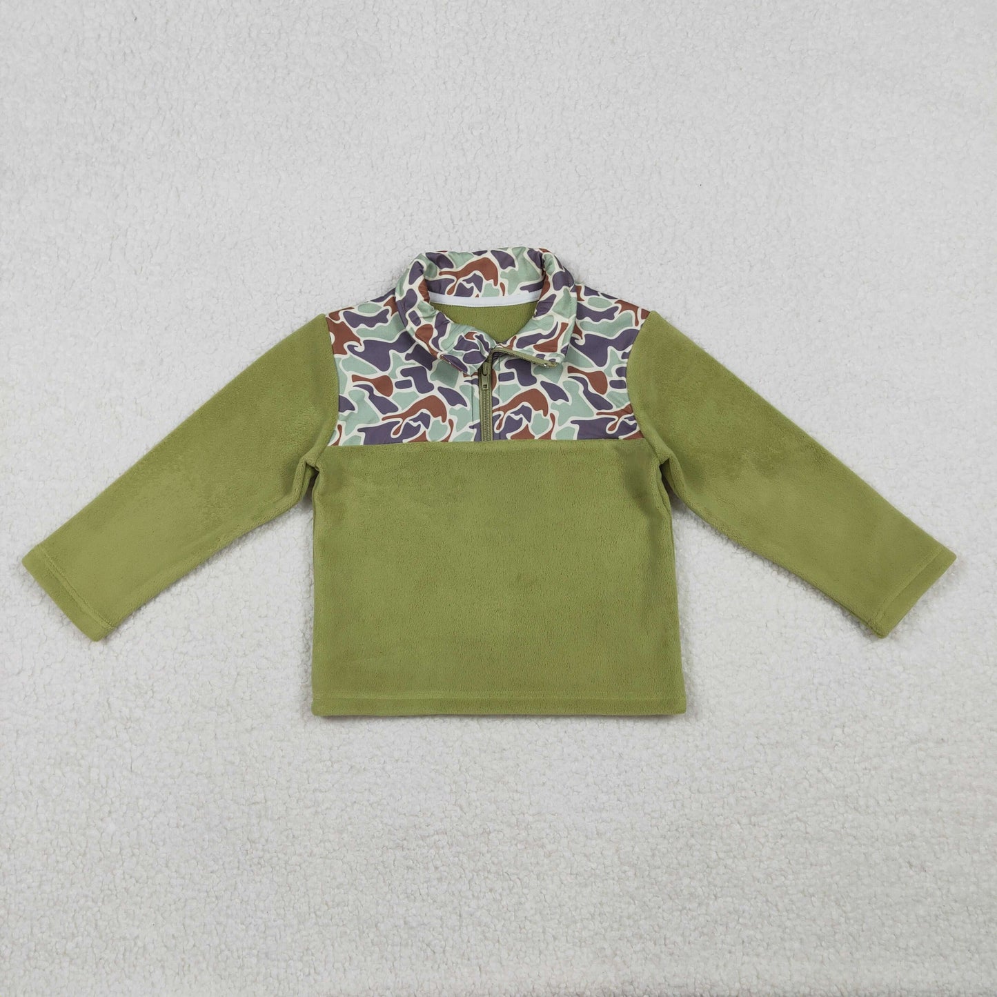 BT1308 Baby Boys Western Green Camo Zipper Pullovers Top  D 1024