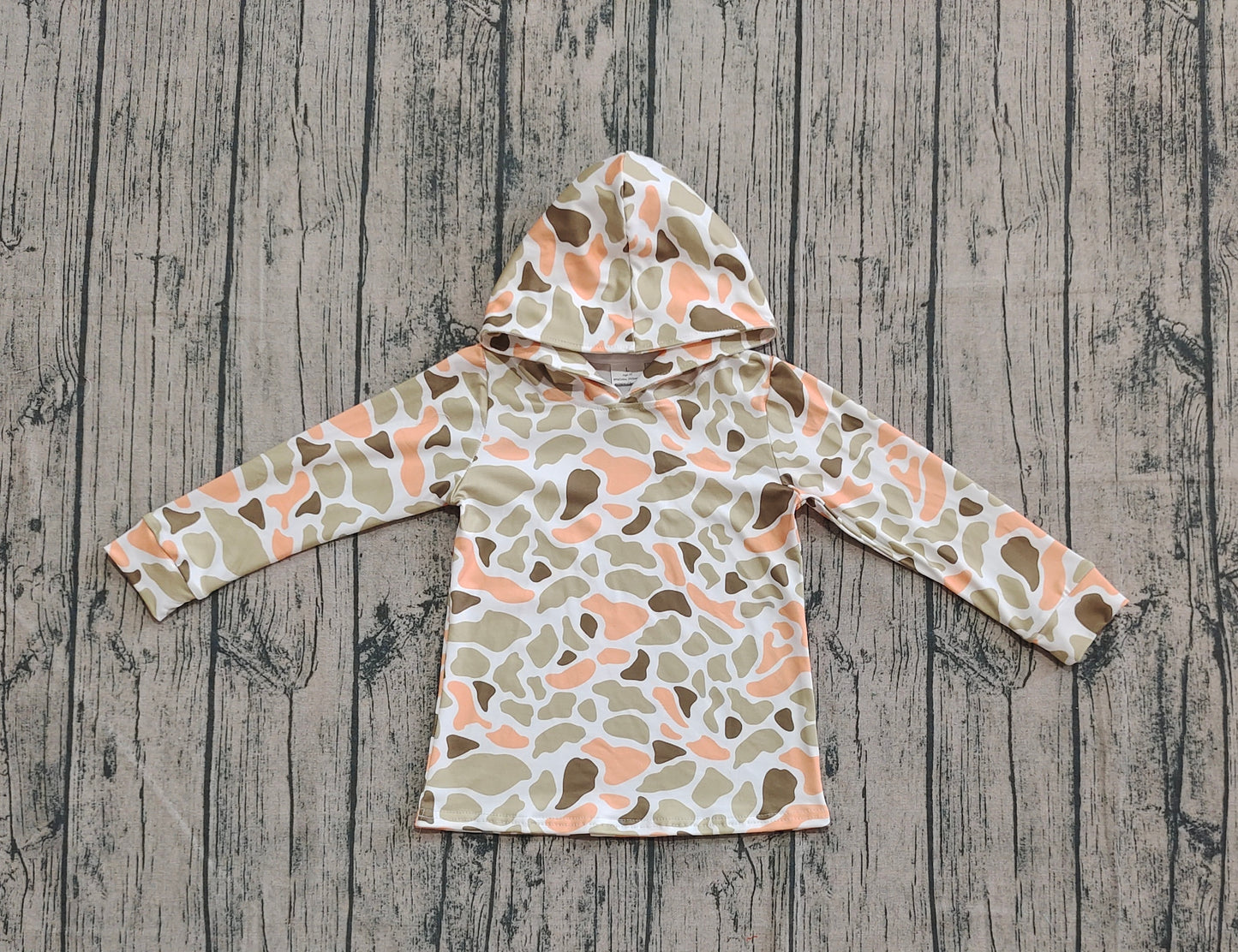 BT1313 Orange and green camouflage hooded long-sleeved top D 901