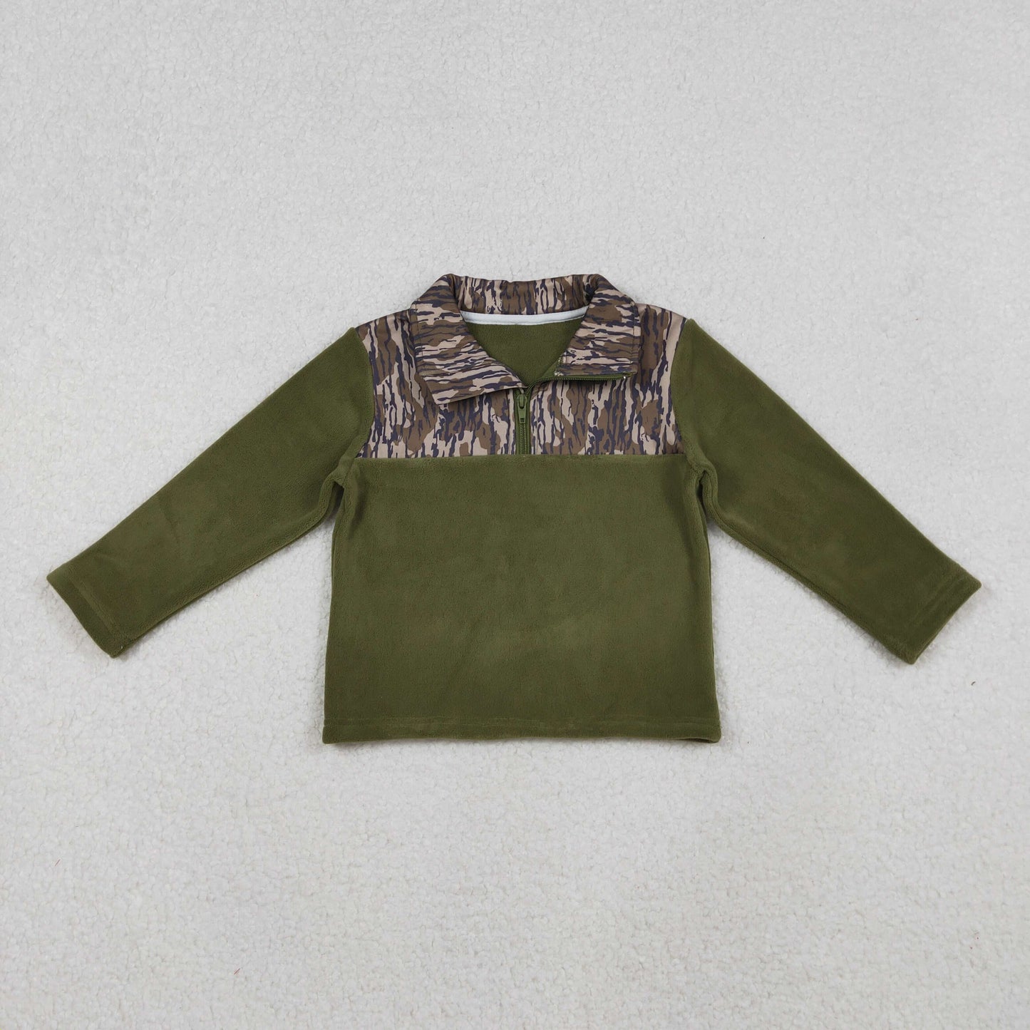 Sibling Baby Boys Girls Long Sleeve Bows Camo Zipper Pullover Sherpa Tops  D 1022