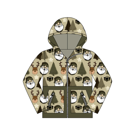 presale BT1328 Baby Boys Christmas Santa Deer Gifts Pocket Zipper Hoodies Top D 815