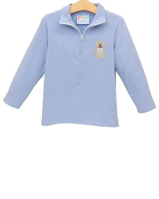 presale BT1332  Baby Boys Blue Stripe Dogs Zipper Pullovers Top  D 820