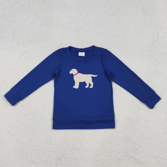 BT1333  Baby Boys Hot Blue Long Sleeves Dogs Tee Shirts Top D 904