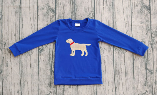 presale BT1333  Baby Boys Hot Blue Long Sleeves Dogs Tee Shirts Top D 904