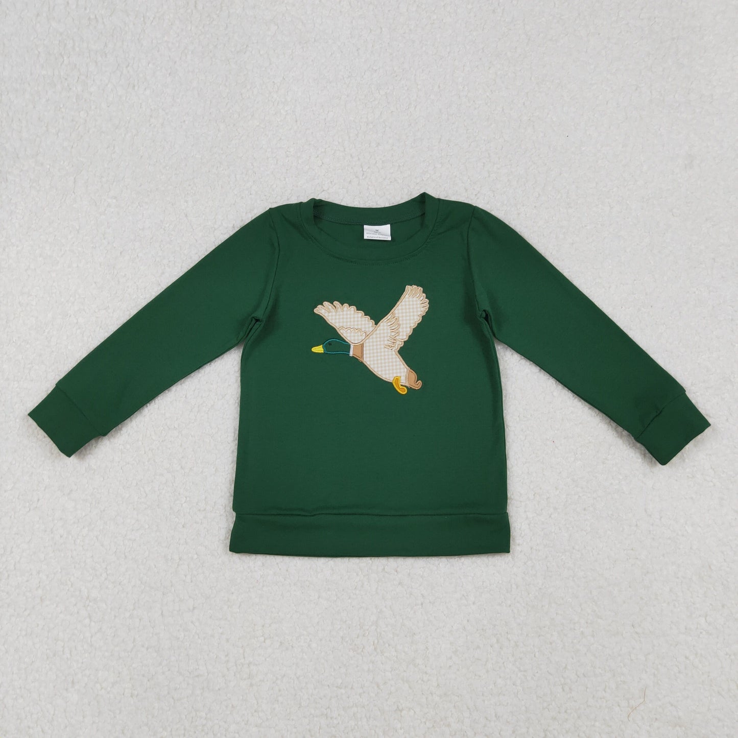 BT1334 Embroidery Ducks Baby Boys Green Long Sleeves Tee Shirts Tops  D 926
