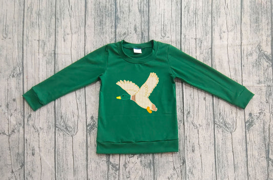 presale BT1334 Baby Boys Dark Green Long Sleeves Ducks Tee Shirts Top D 820
