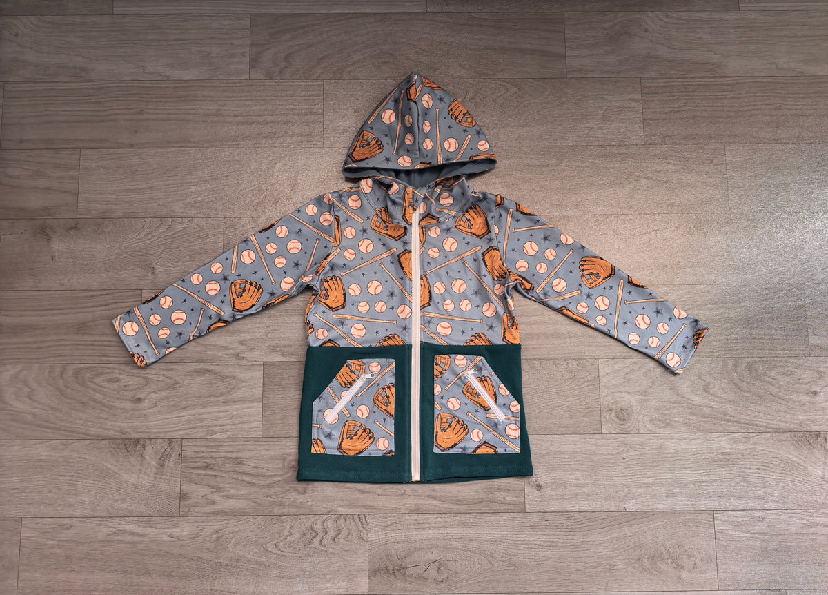 pre order full zip baseball jacket with pocket