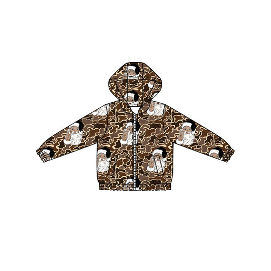 presale BT1344 Baby Boys Brown Camo Santa Christmas Pockets Zipper Jackets Top D 902