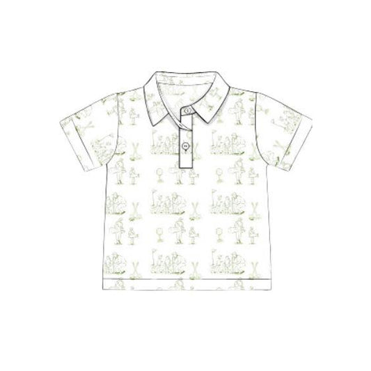 presale BT1367  Baby Boys Short Sleeve Golf Button Polo Shirts Top D 915