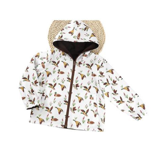 presale BT1369  Baby Boys Western Ducks Checked Pockets Zipper Hoodies Top D 915