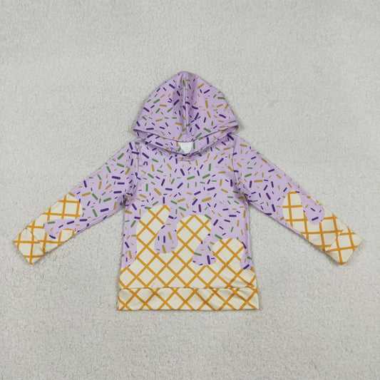Baby Boys Lavender Drip Sprinkles Team Hoodie Top Comfortable Cotton Graphic Sweatshirt for Infants