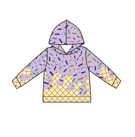 presale BT1373 Baby Boys Purple Drip Sprinkles Team Hoodies Top D 918