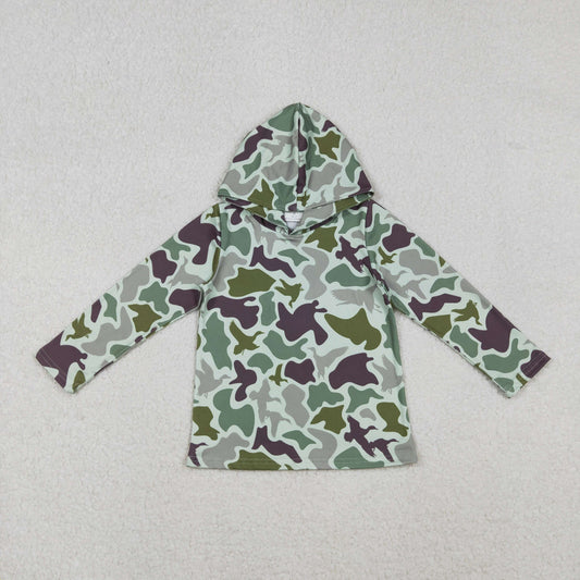BT1374 Baby Boys Green Ducks Camo Western Hoodies Top  D 1024