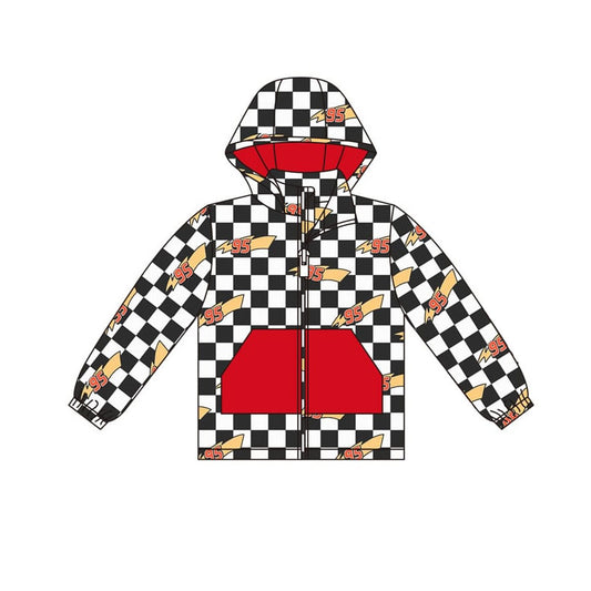 presale BT1377 Baby Boys Black Checked 95 Lights Pocket Zipper Hoodies Jackets Top D 922