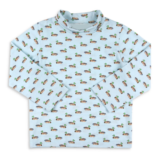 presale BT1380 Baby Boys Ducks Checked Long Sleeve Tee Shirts Top  D 923