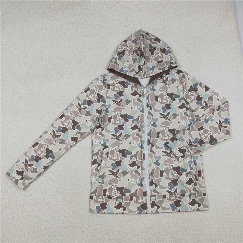 Sibling Adult Men Baby Boys Ducks Deer Dogs Camo Pockets Zipper Hunting Hoodie Jackets Top D 1110