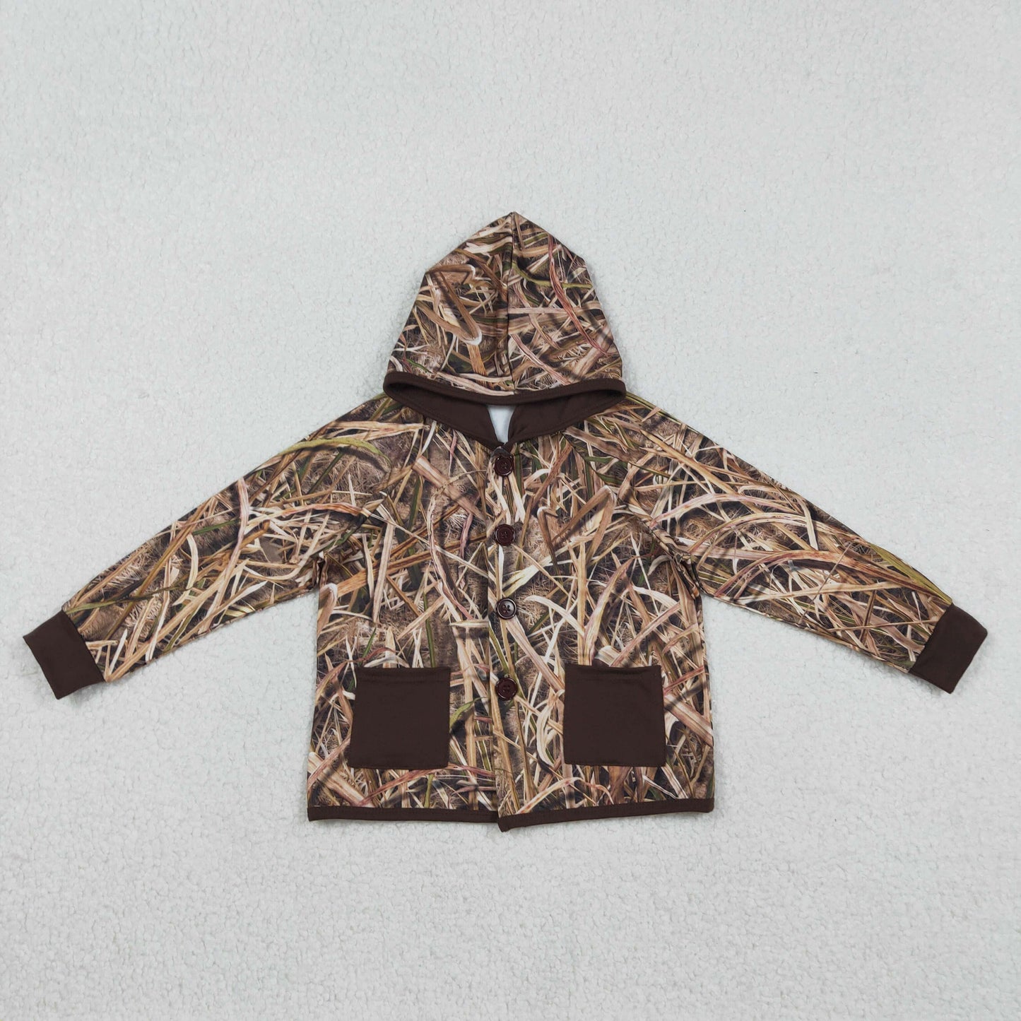 Baby Boys Southern Leaves Camo Hoodie Jacket with Button Pockets Button Pockets Hoodie Jackets Tops