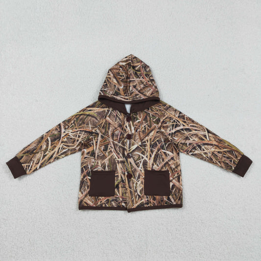 Baby Boys Southern Leaves Camo Hoodie Jacket with Button Pockets Button Pockets Hoodie Jackets Tops
