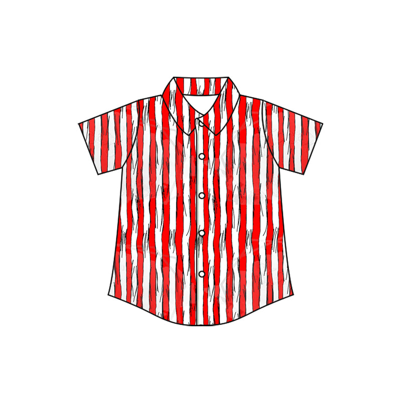BT1462 Baby Boys Red Stripe Button Shirts Top D 1211