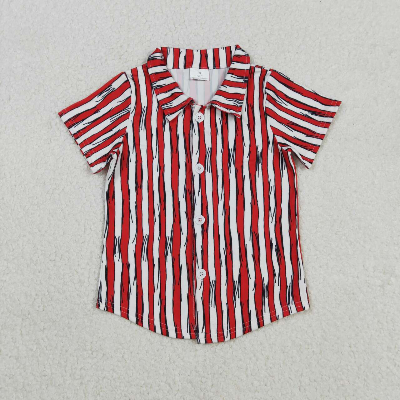 BT1462 Baby Boys Red Stripe Button Shirts Top D 1211