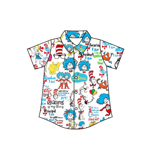 presale BT1464 Baby Boys Mr Reading Button Shirts Top D 1031