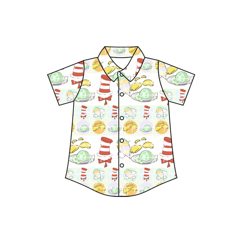 presale BT1465 Baby Boys Mr Reading Button Shirts Top D 1031