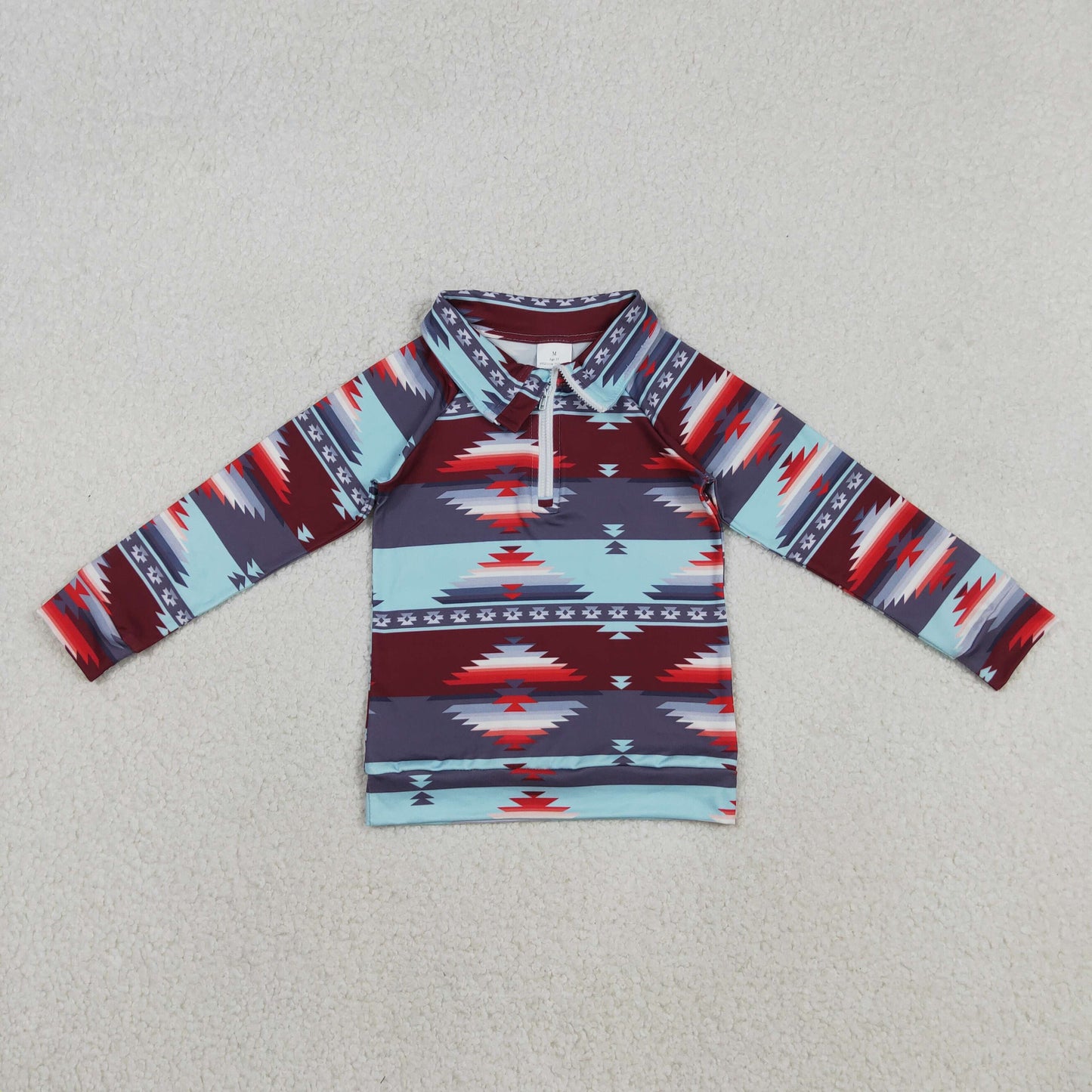 Sibling Mama And Me Western Aztec Long Sleeve Zipper Pullover Top Matching Set for Mom And Daughter Trendy Comfortable Outfit