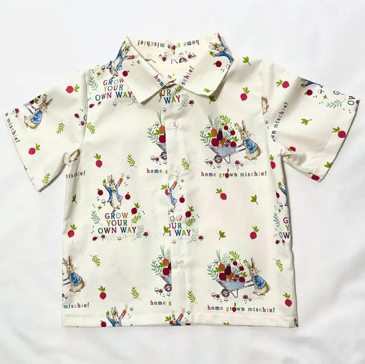 presale BT1482 Baby Boys Short Sleeve Rabbits Grow Your Own Way Easter Shirts Top D 1106