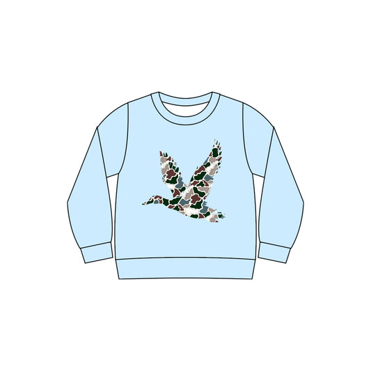presale BT1495 Baby Boys Blue Long Sleeve Camo Ducks Hunting T-shirts Top D 1113