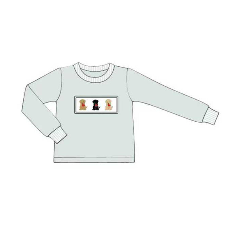 presale BT1502 Baby Boys Long Sleeve Dogs Hearts Valentine T-shirts Top   D 1117