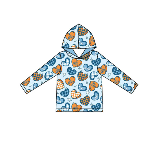 preorder BT1510 Baby Boys Blue Orange Hearts Stars Valentine Hoodies Top D 1128