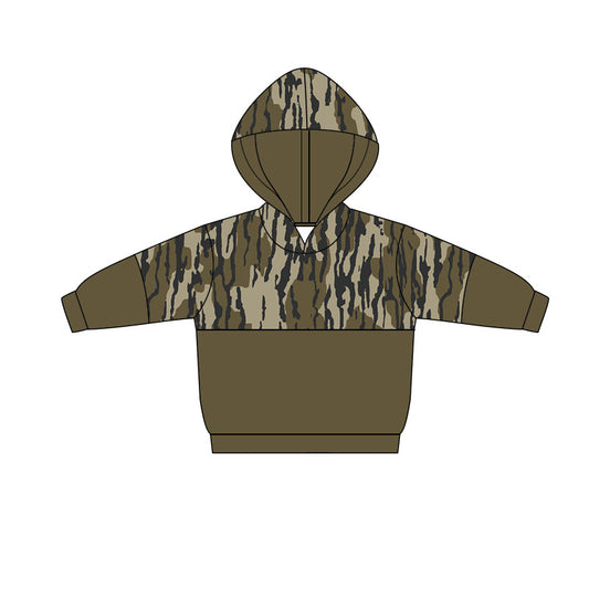 preorder BT1514 Baby Boys Olive Camo Southern Hoodies Top D 1128