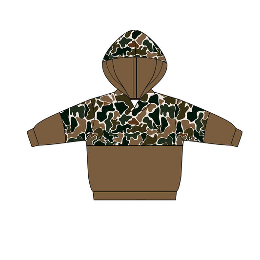 preorder BT1517 Baby Boys Brown Camo Southern Hoodies Top  D 1128