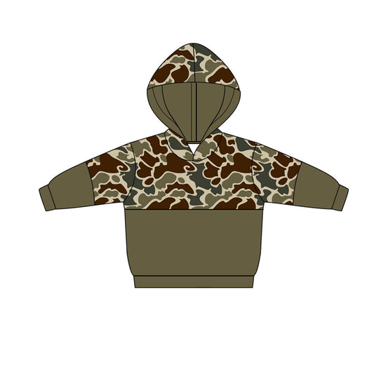 preorder BT1520 Baby Boys Khaki Camo Southern Hoodies Top  D 1128