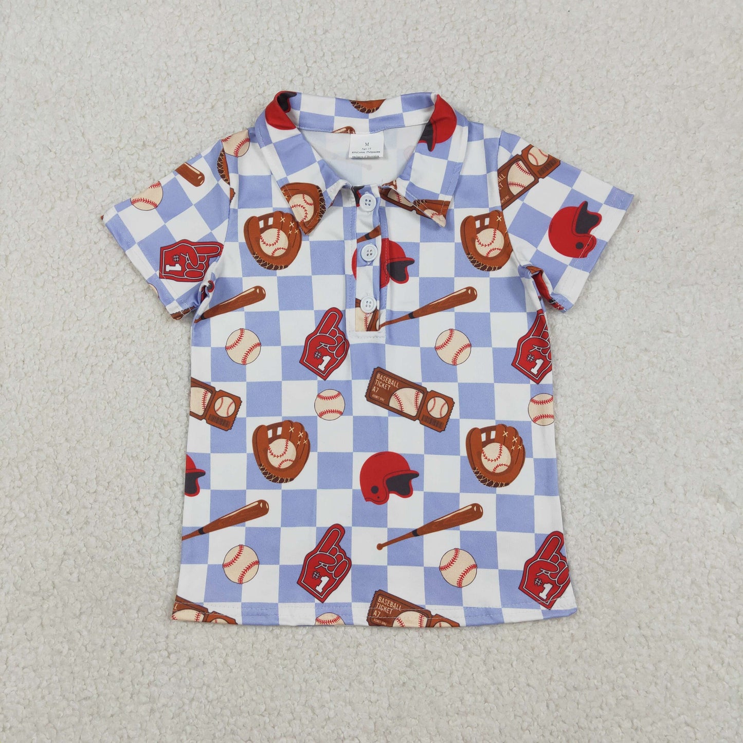 Sibling Baby Boys Short Sleeve Baseball Button Team Polo Shirts Top Cute Children's Fashion Outfit for Little Sports Fans
