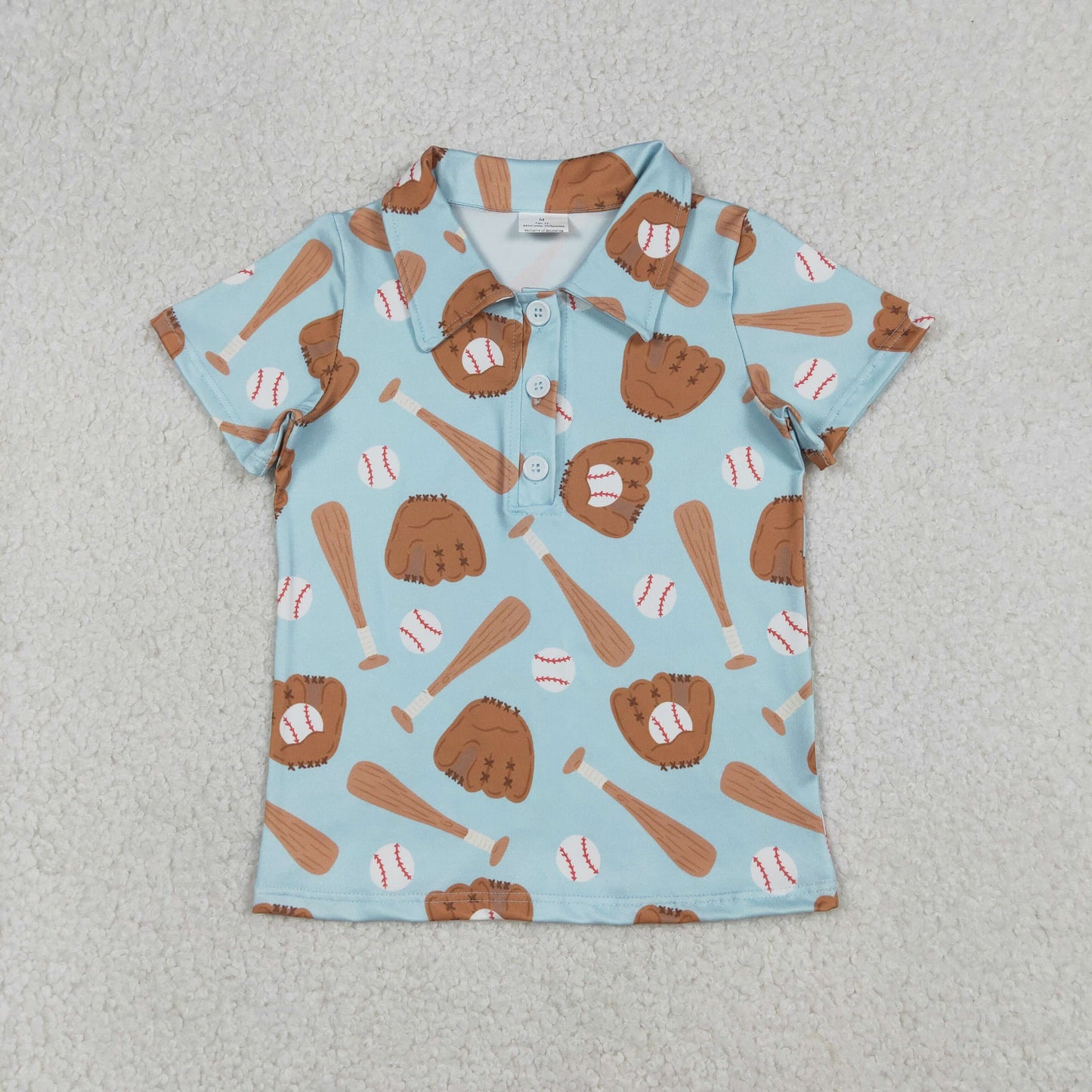 Sibling Baby Boys Short Sleeve Baseball Button Team Polo Shirts Top Cute Children's Fashion Outfit for Little Sports Fans