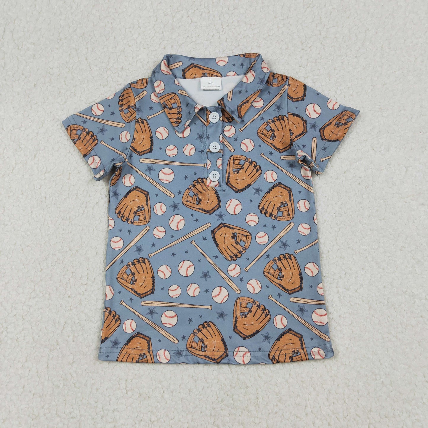 Sibling Baby Boys Short Sleeve Baseball Button Team Polo Shirts Top Cute Children's Fashion Outfit for Little Sports Fans