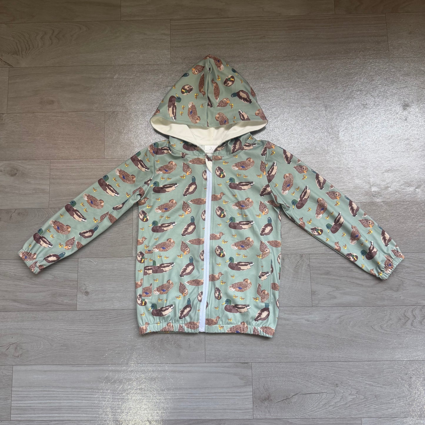 Pre order full zipper duck print hoodie