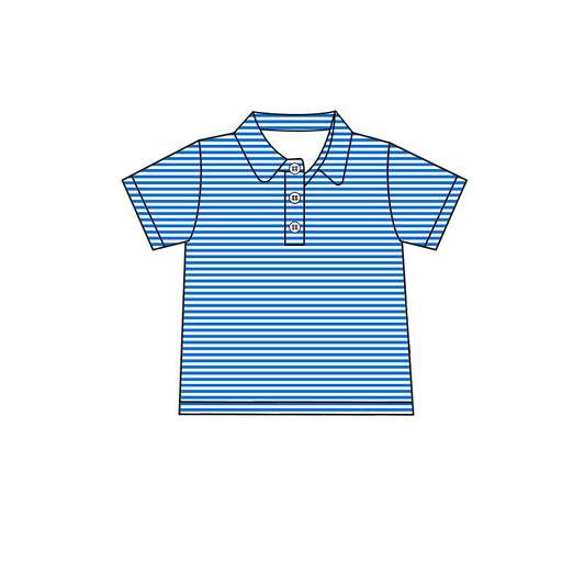 pre order blue stripes boys polo t-shirt