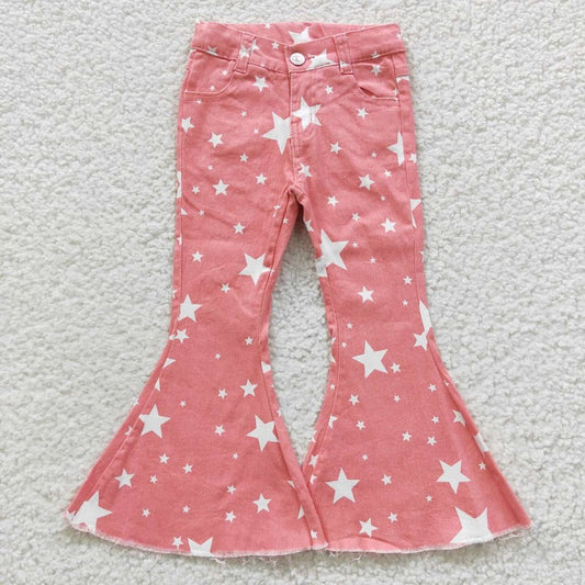 C14-11  New fashion Pentagram Pink Jeans
