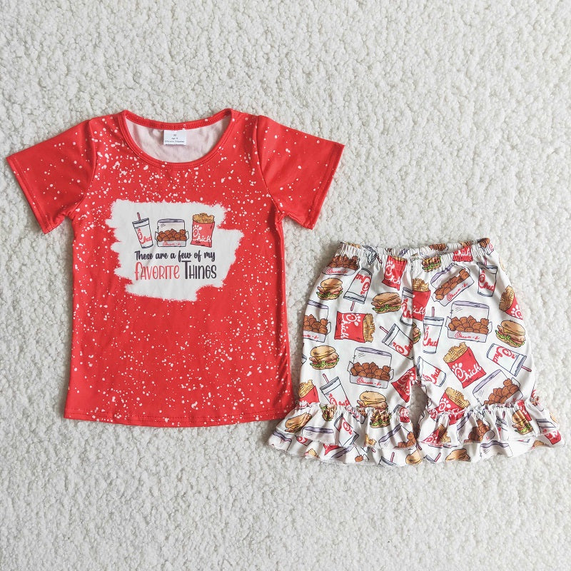 C15-23 Burger fries snack red girl set