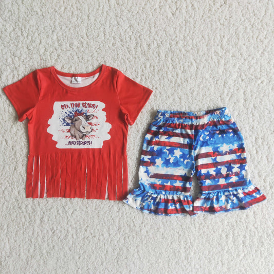 C15-2 oh my stars cow shorts set
