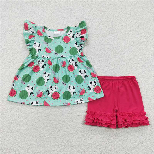 C9-5 Cat playing with watermelon set