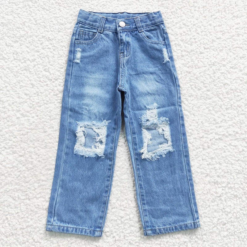 BSPO0117 mama's boy grey short-sleeved ripped denim trousers suit