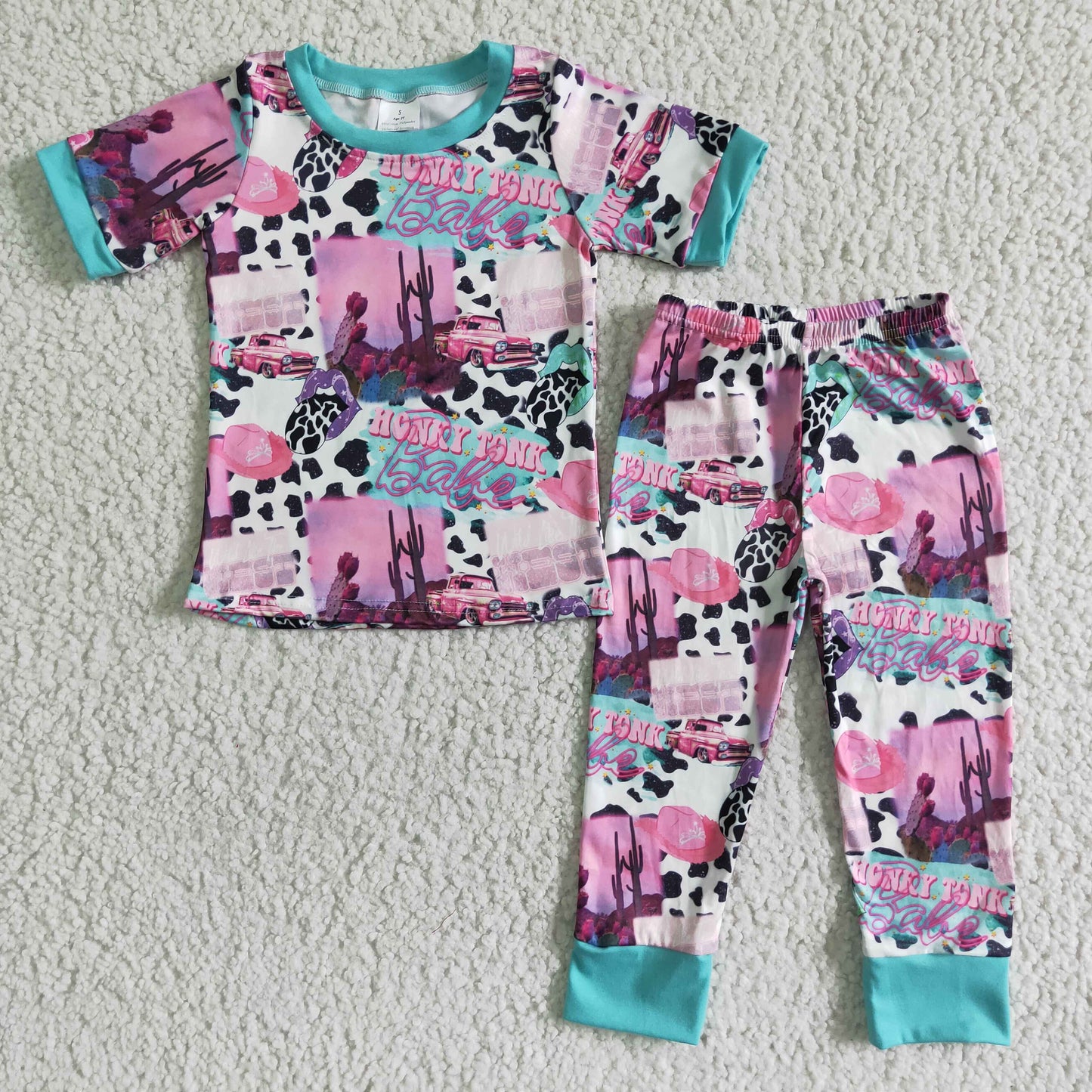 E11-4 western howdy tonk girl pajama set