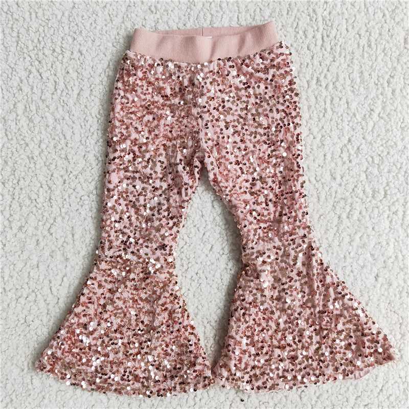 Match Baby Girls Colorful Sequin Bell Bottom Pants 1