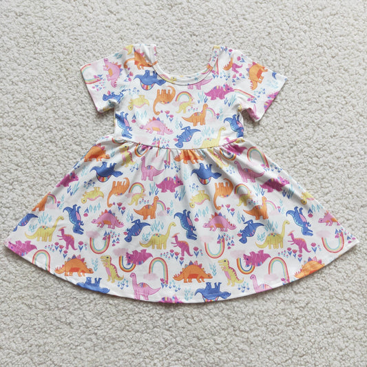 colorful dinosaur dress