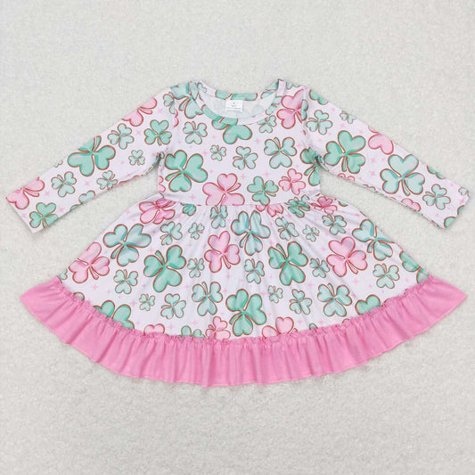 St. Patrick long sleeve four leaf grass dress