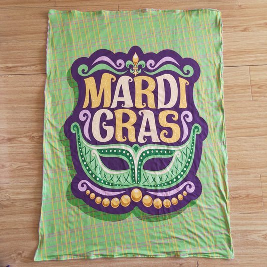 mardi gras mask blanket