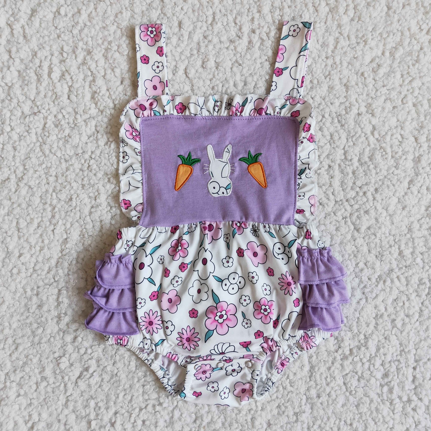newborn infant easter carrot floral bubble